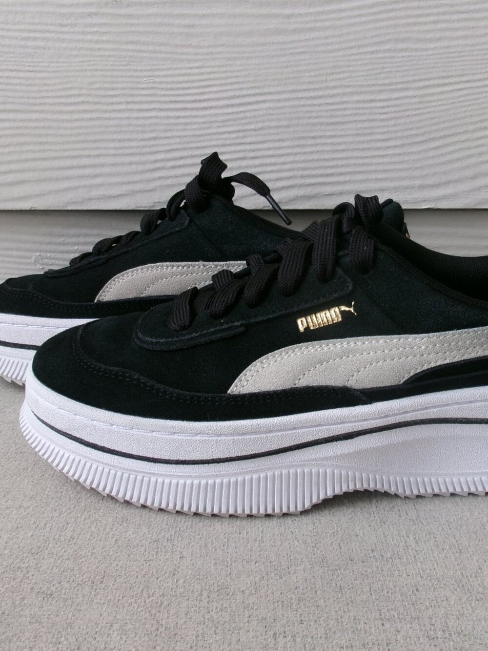 Puma Black and White Platform Athletic Sneakers